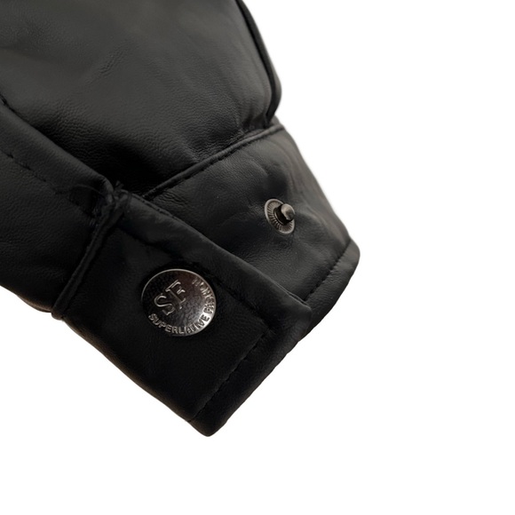 New with tags - Men’s Superlative Faux Leather Bomber Jacket - Picture 9 of 9